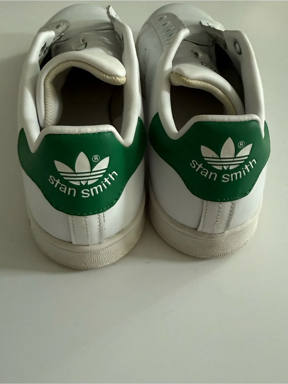 Adidas Stan Smith White Green Leather Sneakers Men’s US 8 Low Top Shoes No Laces